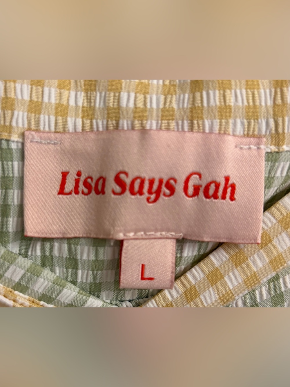 Lisa Says Gah Green and Yellow Gingham Wrap Skirt - Picture 3 of 8